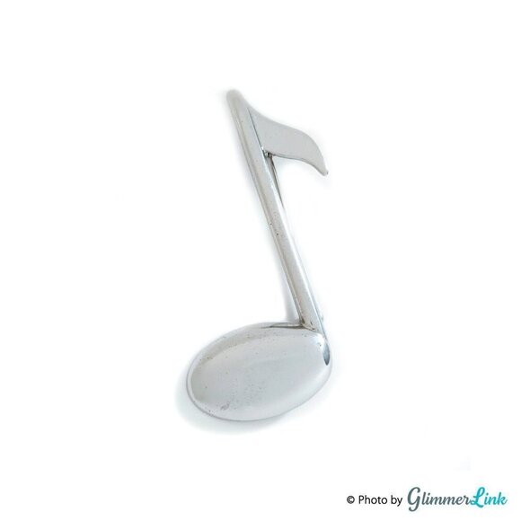 Vintage Beau Sterling Eighth Musical Note Brooch - Picture 1 of 7